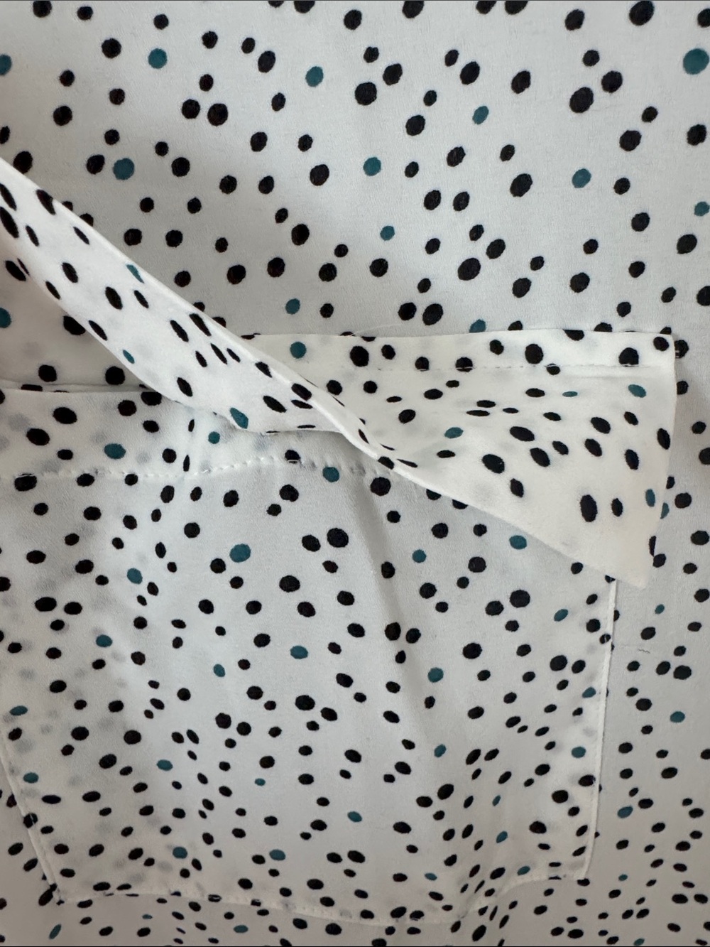 NWT LOFT White Black Polka Dot Career Office Utility Button Front Blouse XL - Picture 4 of 12